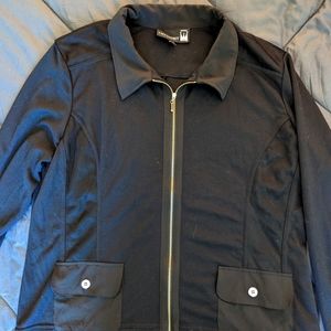 Mens Antthony Black Jacket with Gold Zipper NWOT  XL